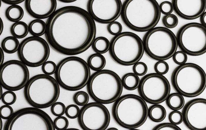 Rubber o-rings arranged artfully